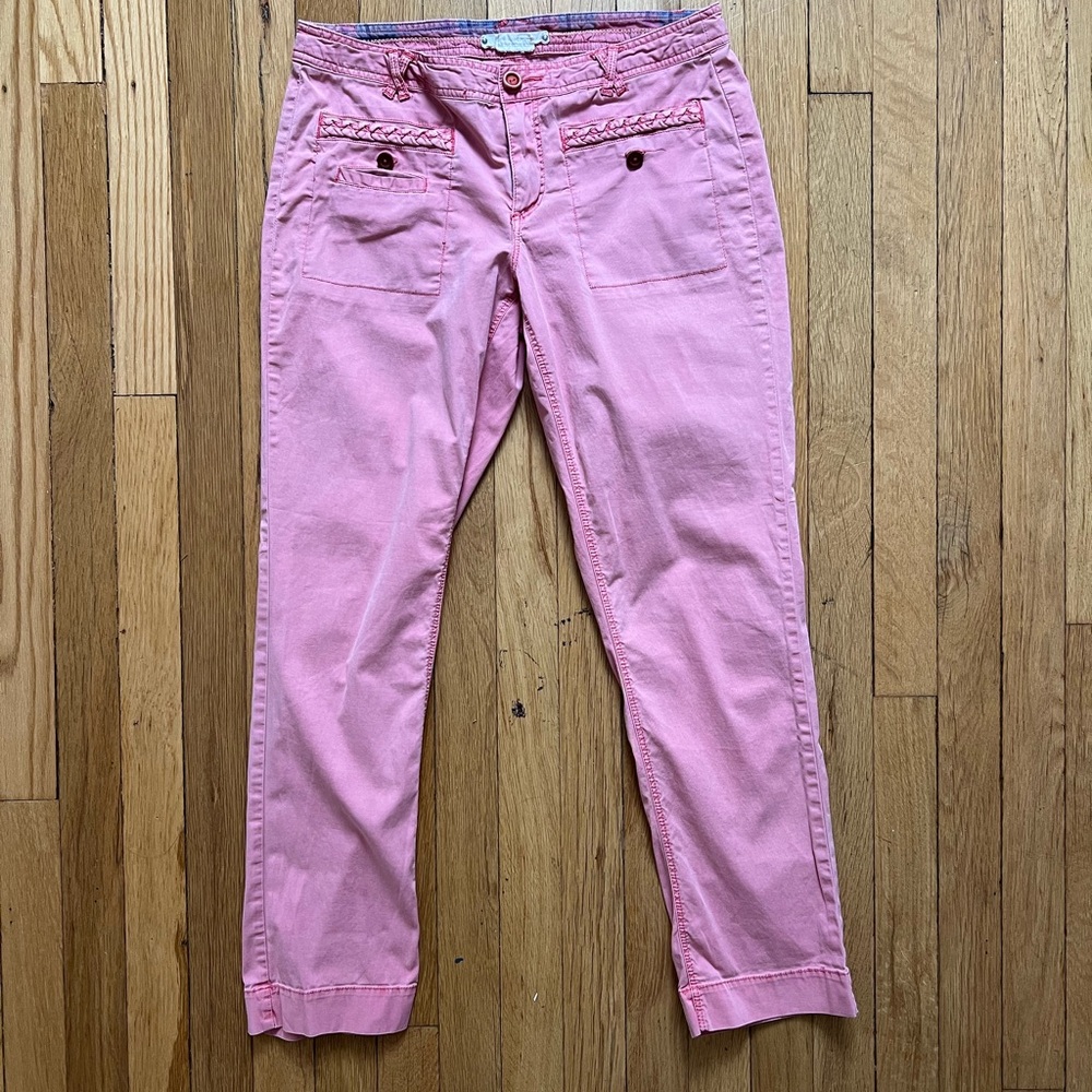Anthropologie Hei Hei Cropped Pants in Salmon, Size 4